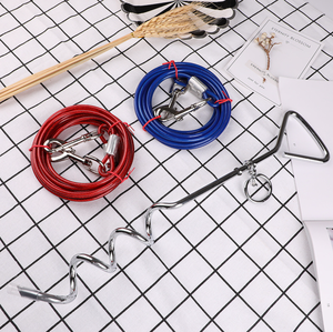 Estaca y cable de amarre para perros de alta resistencia para acampar y patio con ancla para correa segura para mascotas - Product Image 2
