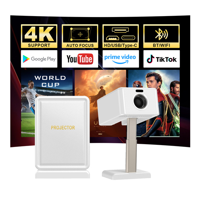New Arrival TS-10 Portable Projector Android 13 WIFI Home Theatre Video Projector Short Throw 720p Projector AUTO FOCUS