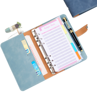 Carnet de notes A5/A6 en cuir rigide couleur macaron personnalisé, avec spirale à 6 anneaux, pour agenda professionnel, planificateur de travail et budget - Vente en gros