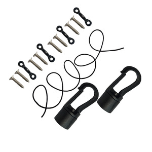 Ganchos de remolque tipo C de acero con cuerda elástica para almacenamiento de kayaks y embarcaciones, 2 orificios - Product Image 5