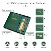 Ensemble Cadeau Exécutif en Cuir PU Texturé Robuste avec Clé USB et Carnet à Rayures Diagonales pour Affaires