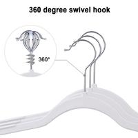 Cintre à vêtements AINARE antidérapant en plastique à un seul niveau, avec épaules recouvertes de TPR et crochet métallique pivotant pour armoire, idéal pour chemises, vestes et manteaux