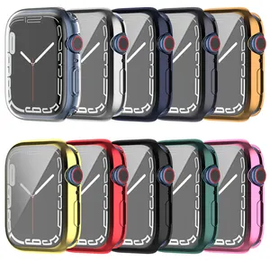 Casing TPU Lapis Elektro untuk Casing IWatch Seri Ultra 8 7 41MM 45MM Aksesori Jam Penutup Penutup Pelindung Layar Transparan