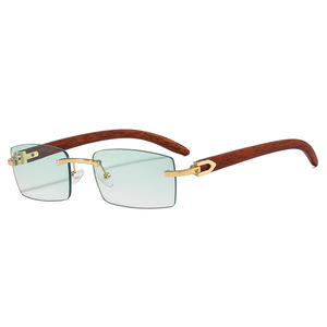 New Fashion <strong>Mens</strong> Sunglasses <strong>Rectangle</strong> Shape Rimless UV400 Protection Sun <strong>Glasses</strong> <strong>Men</strong> Driving Hiking Sunglasses Women - Product Image 4