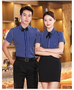 Uniformes personalizados para camareros y camareras de restaurante al por mayor, traje de recepción estilo coreano, tela tejida - Product Image 5