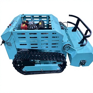 Tondeuse à gazon industrielle télécommandée à chenilles, alimentée au diesel, avec poignée télescopique et lame rotative, hauteur de coupe maximale de 180 mm pour - Product Image 2