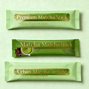 Stick pack bustina stampata 2g vuota in alluminio laminato 3 lati saldati per polvere matcha monodose - Product Image 1