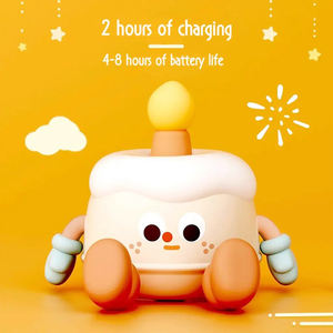 2024 USB Touch Control LED Night Light Modern 3D Silicone Birthday Cake Design para el dormitorio de los niños Material ABS para uso en la habitación - Product Image 5