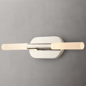 Factory Contemporary Chrome Vertical Double Tube Linear LED Wall <b>Sconce</b> Hardwired - Product Image 2