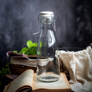 Vente chaude <span class=keywords><strong>1L</strong></span> 33oz bouteille en verre de lait frais vintage avec bouchon d'étanchéité supérieur à clip pour le ménage - Product Image 5