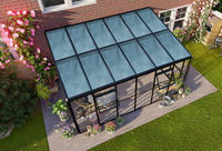 Serre en verre ROYAL PARK LEAN-TO avec structure en aluminium et paroi entièrement vitrée pour serre/véranda extérieure moderne