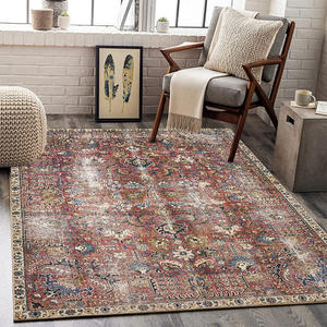 Alfombra Vintage Chic Wan Xinlong, Rectangular, con Patrón de Medallón, Resistente a las Manchas, Fácil de Cuidar, Alfombra Grande para Sala de Estar - Product Image 1