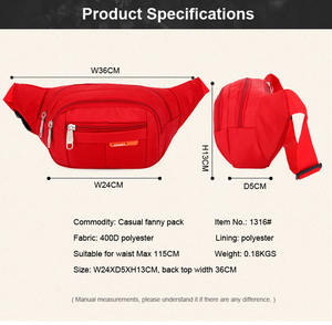 ファニーパックスポーツ屋外多機能スリングクロスボディショルダーウエスト防水電話バッグ男性女性 - Product Image 6