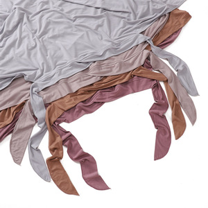 Sciarpa lunga modale da <span class=keywords><strong>donna</strong></span> di alta qualità in seta di cotone con cinturino incrociato con cinturino in testa scialle in tinta unita elastico Bandana etnica - Product Image 3