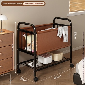 Cesto de Ropa con Ruedas Ligero y Móvil para el Hogar, Carro de Lavandería con Ruedas, Cesta de Ropa con Ruedas para Apartamentos, Balcones y Espacios de Lavandería - Product Image 2