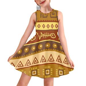 Diseño especial Tucson Stripe Wolf Stripe Sin mangas Vestido para niños Fábrica Impresión completa Tribu India Atrapasueños Vestidos para niñas - Product Image 2