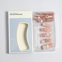24 pièces en gros, faux ongles, grande réduction, motif carré français, ongles en ABS à presser avec colle pour application sur les doigts