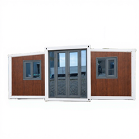 Maison conteneur extensible à double aile, maison modulaire préfabriquée pliable pour hébergement, complexe hôtelier, hôtel, logement
