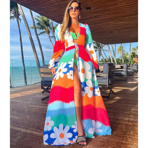 Nouveau dans les robes Sexy Offre Spéciale manches longues plage couvertures solide imprimé femmes maillots de bain 2024 femme maillot de bain tonique vêtements de plage - Product Image 1