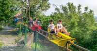 Équipement manuel extérieur d'amusement de vélo de rail de Offre Spéciale pour le terrain de jeu extérieur pour le parc et le terrain de jeu d'aventure extérieurs