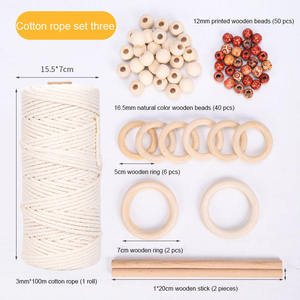 Suministros de macramé <span class=keywords><strong>para</strong></span> adultos y principiantes, barras de madera, aros, anillos, cuentas de colores, manualidades de macramé, DIY - Product Image 3