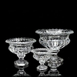 ガラスの花瓶、透明なクリスタルガラスのフルーツプレートキャンディートレイ、結婚式のイベントテーブルの装飾のセンターピース - Product Image 2