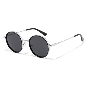 Unisex <b>Round</b> <b>Sunglasses</b> Full Rim Metal <b>Frame</b> UV400 Protection Retro Style Adult Sun Protection - Product Image 4