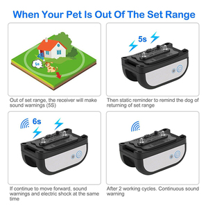Valla inalámbrica para perros <span class=keywords><strong>Collar</strong></span> de entrenamiento eléctrico para exteriores Sistema de contención de mascotas 2 en 1 para Cat <span class=keywords><strong>Safe</strong></span> - Product Image 2