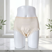 Culotte menstruelle jetable pour femme, couleur chair, en pâte de bois, pour flux abondant, respirante, effet tissu, protection de nuit