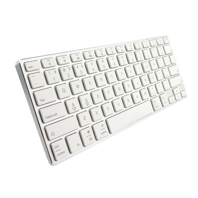 New Portable Ergonomic 78-Keys USB Aluminum Alloy Wireless 2.4Ghz Mini White Membrane Keyboard for PC Laptop Desktop Tablet