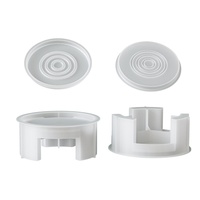 Early Riser INS Kit de moulage en silicone pour sous-verre rond côtelé minimaliste avec base de rangement creuse en plâtre, pour la décoration intérieure DIY et la création artisanale, en boîte