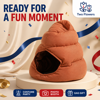 Chapeau de Noël en peluche en bois Poop Bear, coupe décontractée, brodé, accessoire photo pour selfie, haute qualité, doux, 40x40cm, pour soulager le stress