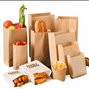 Bolsas de Papel Kraft Resistentes al Agua y Aceite al por Mayor, Ecológicas, Duraderas, con Logotipo Personalizado, para Comida para Llevar, Impresión Offset para Restaurantes - Product Image 2