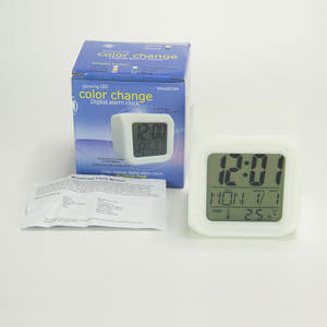 EMAF logotipo personalizado DIY sublimación plástico en blanco Color <span class=keywords><strong>cubo</strong></span> cambio LCD electrónico Digital tiempo calendario temperatura <span class=keywords><strong>despertador</strong></span> reloj - Product Image 6