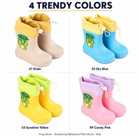 Bottes de pluie pour tout-petits anti-éclaboussures avec cordon de serrage, fermeture réglable, en PVC antidérapant, pour enfants, personnalisables OEM