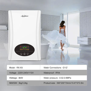 Calentador de agua eléctrico de alta eficiencia de 8KW Elemento calefactor de aluminio fundido IPX4 Diseño de pantalla LED impermeable para uso doméstico y hotelero - Product Image 6