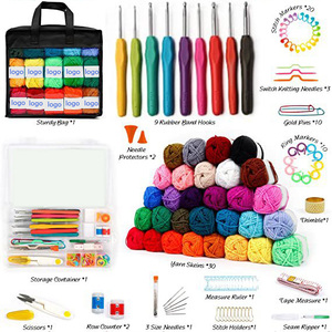 Kits de Crochets En Gros 103 Pièces Personnalisés pour Bricolage Fournitures et <span class=keywords><strong>Accessoires</strong></span> d'Artisanat Sac de Rangement Aiguilles à Tricoter Fil à Tisser - Product Image 3