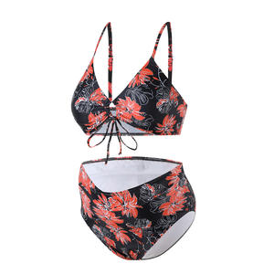 Nuevo Bikini Floral Sexy de Estilo Europeo Americano 2026, Traje de Baño de Dos Piezas Moldeador, Talla Grande para Mujer, Conservador, para Maternidad - Product Image 3