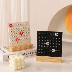 Calendrier de bureau en bois avec logo personnalisé, cadeau promotionnel écologique pour le bureau, planificateur quotidien et mensuel, cadeaux d'entreprise personnalisables - Product Image 3