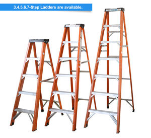 Échelle à <span class=keywords><strong>marches</strong></span> en fibre de verre double face robuste à prix avantageux, certifiée EN131, capacité de charge de 375 lb pour entrepôt, école - Product Image 6