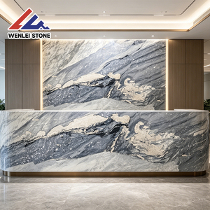 Wenlei Supply - Losa de Mármol Azul Gris de Alta Gama con Vetas Blancas Únicas, 18 mm de Grosor, Acabado Pulido, Duradero e Impermeable para Cocina y Comedor - Product Image 2