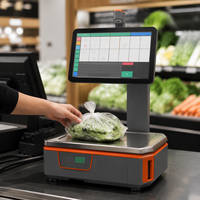 Système de point de vente Windows avec calcul des prix par IA, balance d'étiquetage, caisse enregistreuse, écran tactile capacitif 15,6 pouces, machine de pesage et imprimante