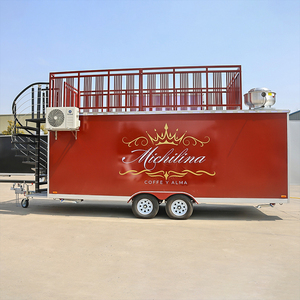 Remorque alimentaire mobile à deux étages avec terrasse supérieure et <span class=keywords><strong>escalier</strong></span> en colimaçon, remorque de restauration commerciale <span class=keywords><strong>pour</strong></span> entreprise de café - Product Image 2