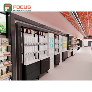 Modern Salon Wig Display Cabinet Glass Door Lockable Drawer Multi Tier Shelf Display Cabinet Fixture - Product Image 1