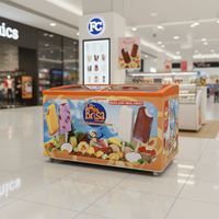 Congélateur commercial pour crème glacée avec porte coulissante en verre certifié ETL et NSF pour les marques de crème glacée
