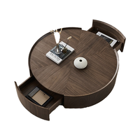 Moderner minimalisti scher Stil High-End Walnussholz Lagerung Runde Couch tisch Set Massivholz Couch tisch
