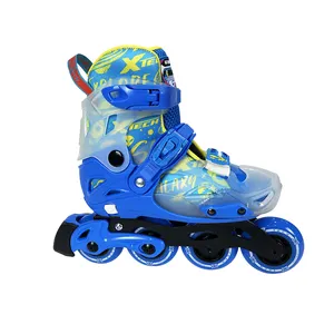 Venda por atacado de patins em linha elétricos ajustáveis PU 4 rodas avançadas piscando agressivos em linha