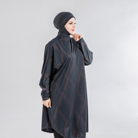 Maillot de bain imprimé bronzant MOTIVE FORCE pour femme musulmane Maillot de bain islamique personnalisable Burkini noir