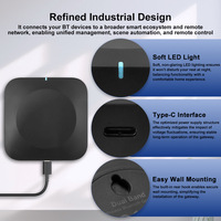 SIXWGH Tuya Smart BLE Gateway 2.4G/5G WiFi Conectividad para Hogar Inteligente con Tuya Smart Life BLE SigMesh Hub Alexa Google Home Negro