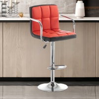 Moderner Design-Barhocker mit stabiler Drehfunktion, verstellbarer Höhe, niedriger Rückenlehne, drehbar, für Theke, Zuhause, Bar, Küche, Esszimmer, Einkaufszentrum, Fabrikgebrauch